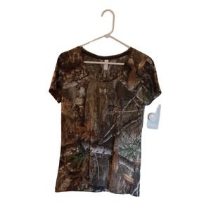 under armour heatgear camouflage short sleeve shirt womens medium